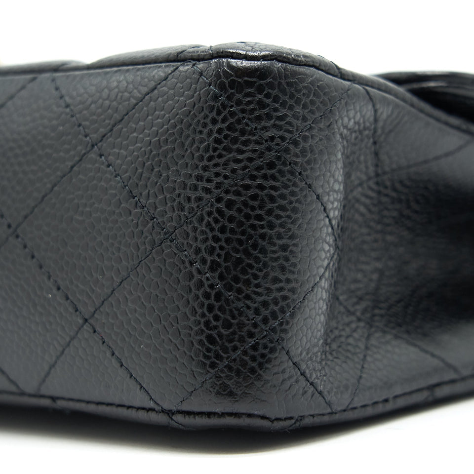 Chanel Medium Classic Double Flap Bag Caviar Black  Serial16