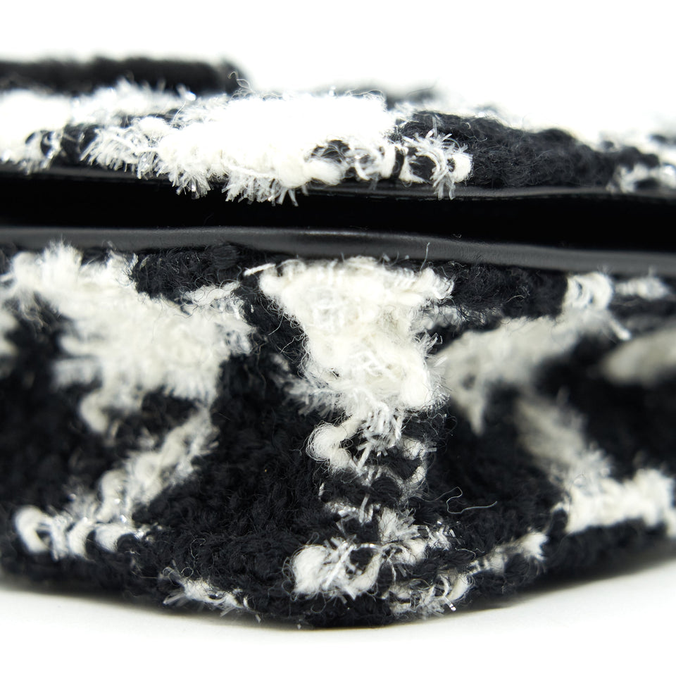 Chanel Houndstooth Tweed Wallet On Chain Black/ White