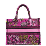 Christian Dior Medium Book Oblique Embroidered Canvas Tote Bag Pink
