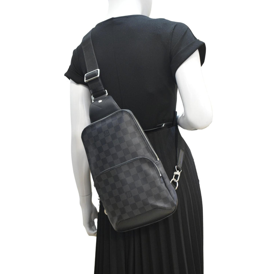 Louis Vuitton Avenue Sling Damier Graphite Backpack Bag Black