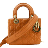Christian Dior My ABCDior Small Cannage Leather Shoulder Bag Orange