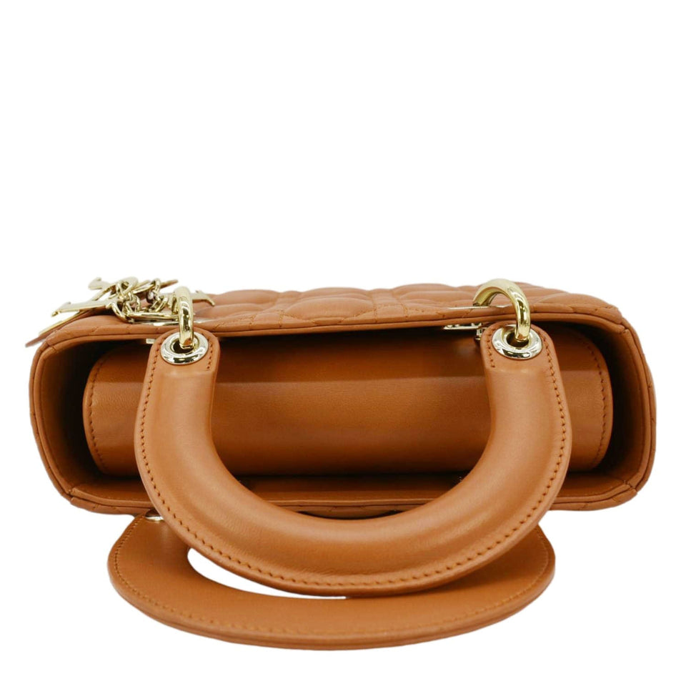Christian Dior My ABCDior Small Cannage Leather Shoulder Bag Orange
