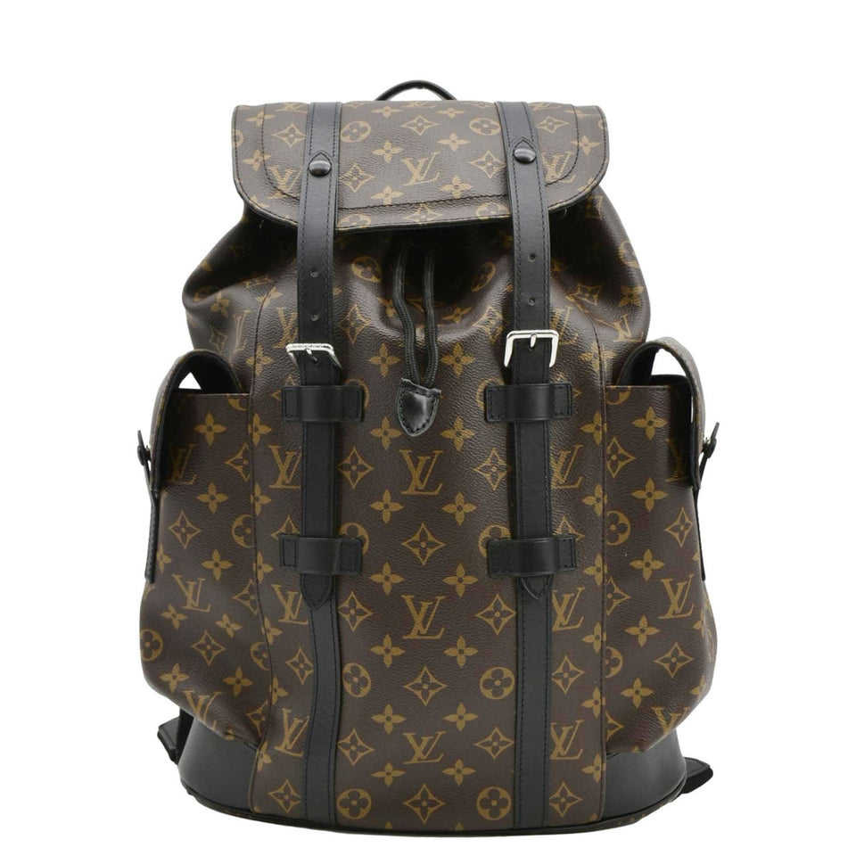 Louis Vuitton Christopher MM Monogram Macassar Canvas Backpack Bag Brown