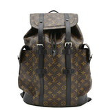 Louis Vuitton Christopher MM Monogram Macassar Canvas Backpack Bag Brown