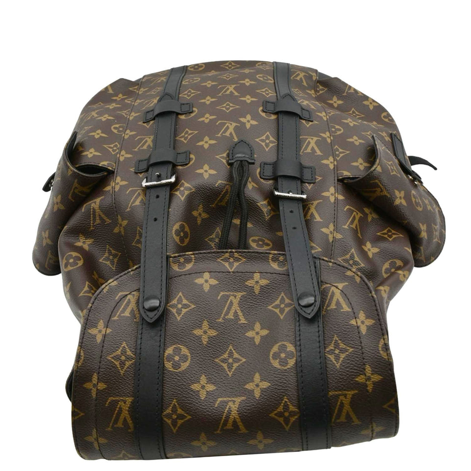 Louis Vuitton Christopher MM Monogram Macassar Canvas Backpack Bag Brown