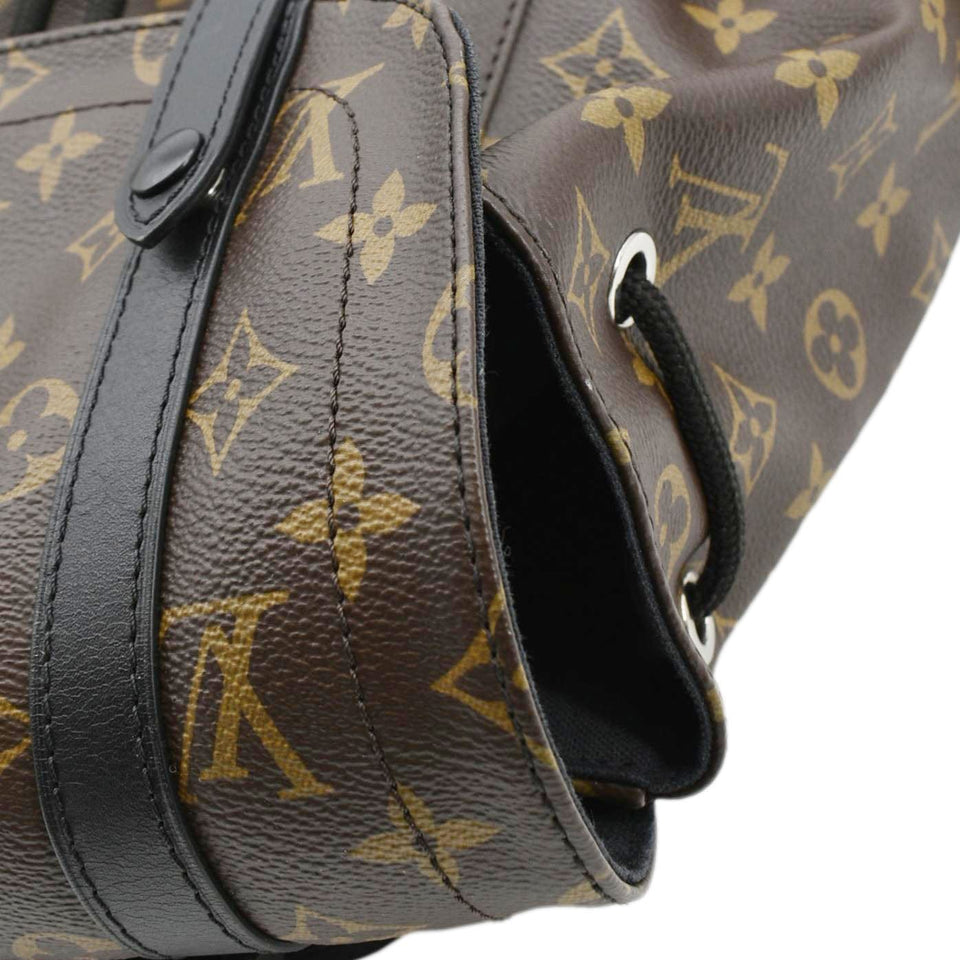 Louis Vuitton Christopher MM Monogram Macassar Canvas Backpack Bag Brown