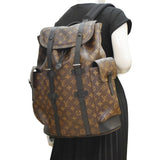 Louis Vuitton Christopher MM Monogram Macassar Canvas Backpack Bag Brown