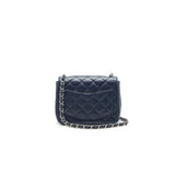 Chanel Mini Square Caviar Navy  serial 18