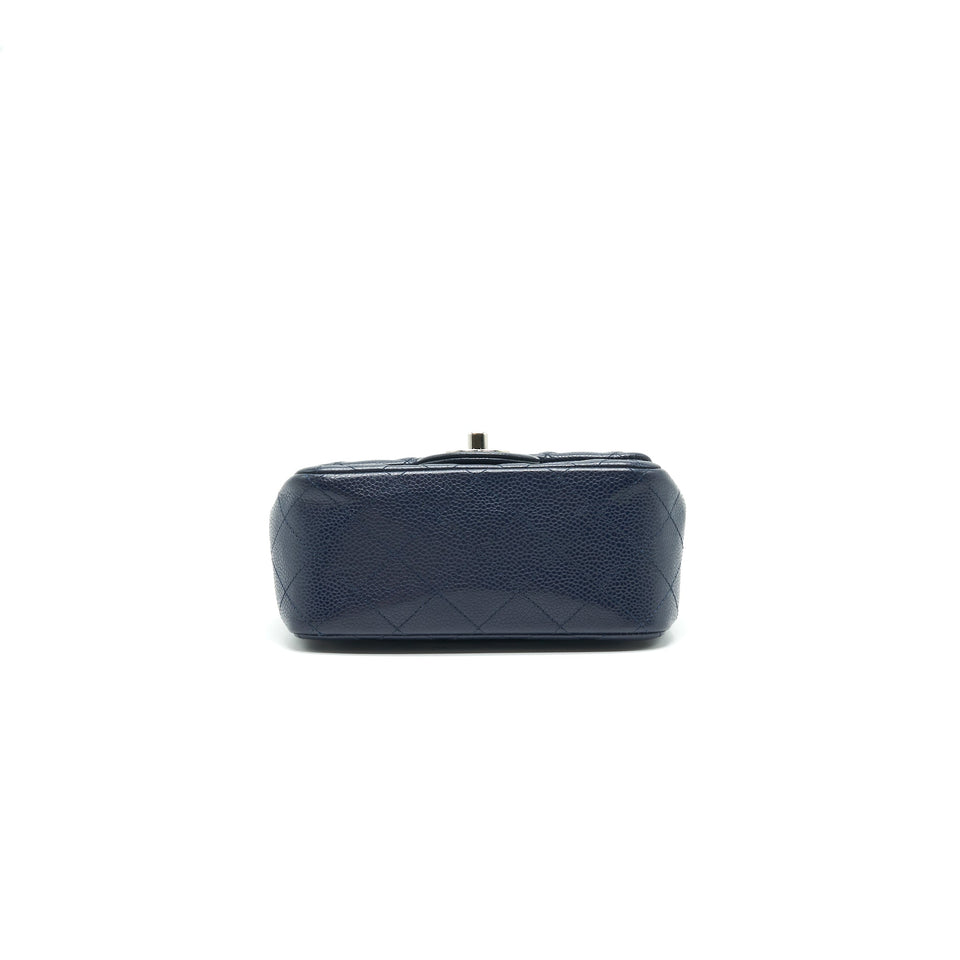 Chanel Mini Square Caviar Navy  serial 18