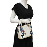 Christian Dior Lady Dior Patch Embellished Leather Tote Bag White