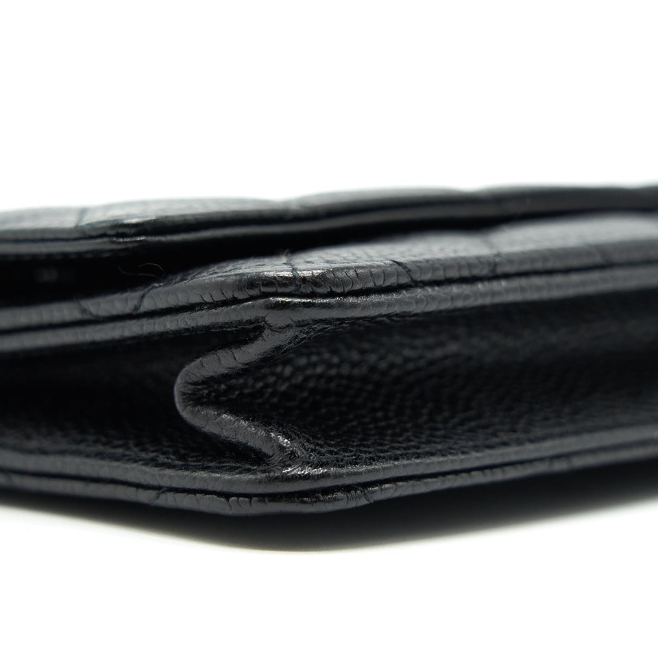 Chanel Caviar Wallet on Chain Black