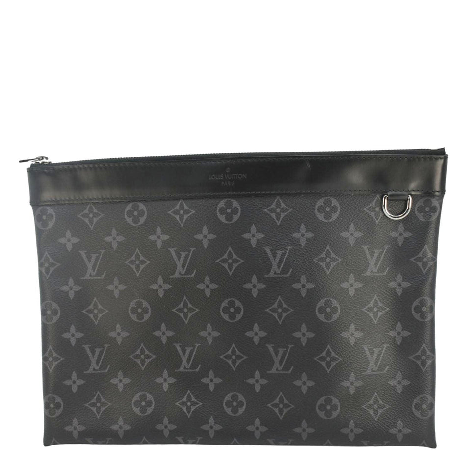 Louis Vuitton Monogram Eclipse Pouch Clutch Bag Black