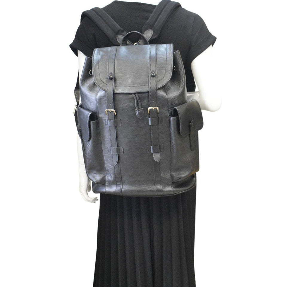 Louis Vuitton Christopher Epi Leather Backpack Bag Black