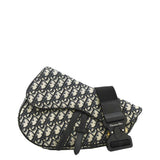 Christian Dior Saddle Oblique Jacquard Belt Crossbody Bag Navy Blue