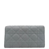 Christian Dior Caro Orchid Cannage Calfskin leather Long Wallet Gray