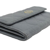 Christian Dior Caro Orchid Cannage Calfskin leather Long Wallet Gray