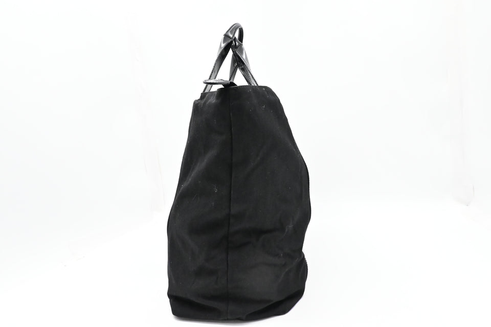 Gucci Tote Bag in Black Canvas & Leather
