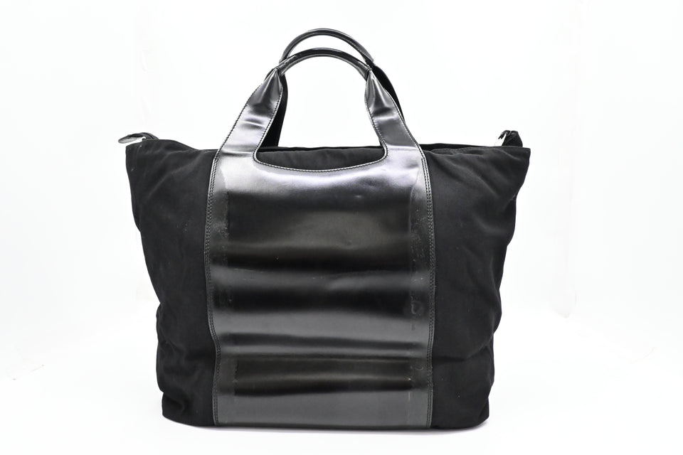 Gucci Tote Bag in Black Canvas & Leather