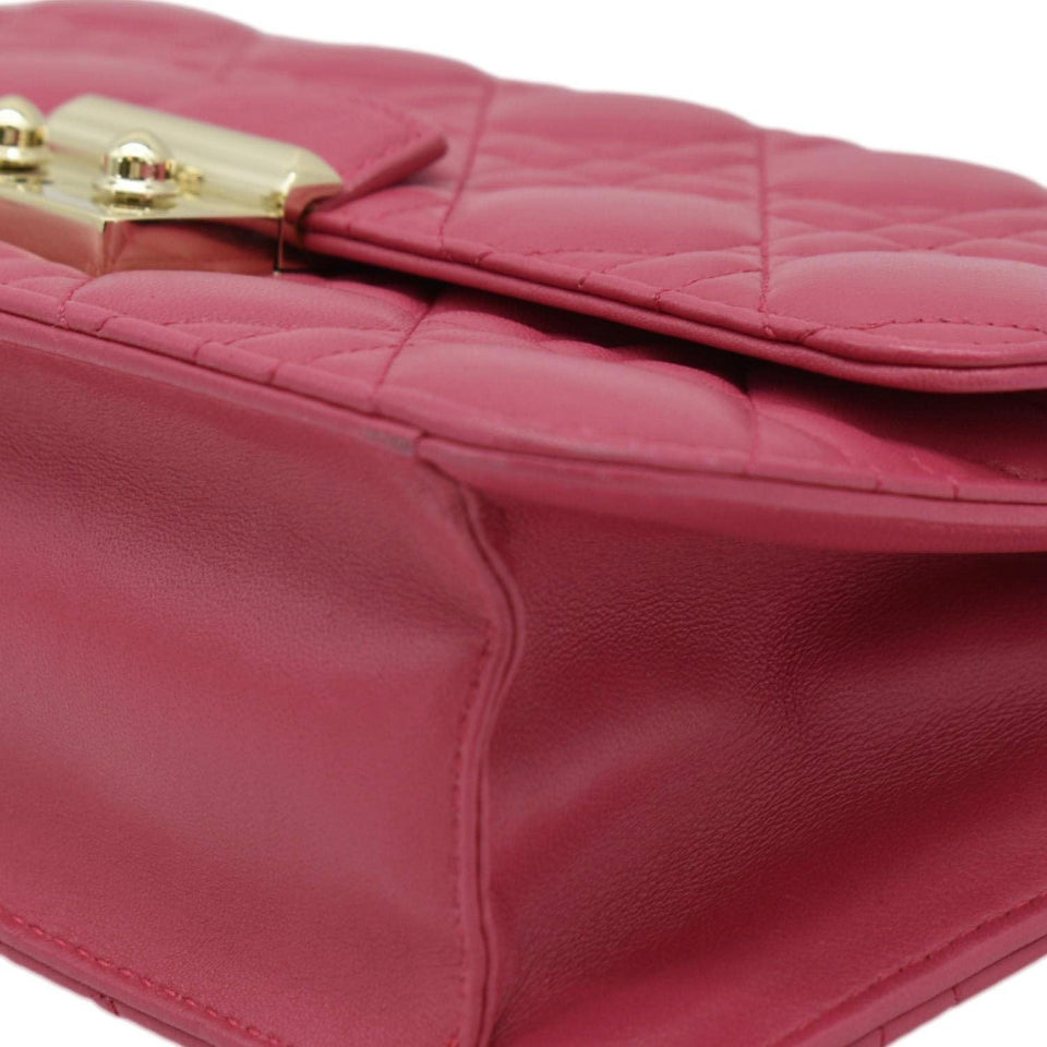 Christian Dior Miss Dior Promenade Cannage Quilted Leather Crossbody Bag Fuchsia