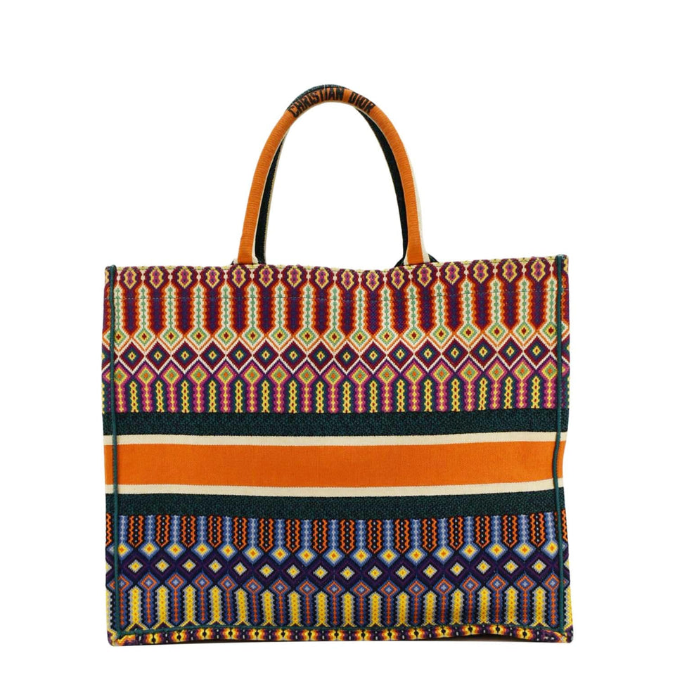 Christian Dior Book Large Canvas Tote Multicolor