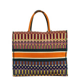 Christian Dior Book Large Canvas Tote Multicolor