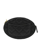 Chanel Oval CC Leather Vanity Chain Mini Crossbody Clutch Black