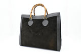 Gucci Large Diana Tote in Black Suede