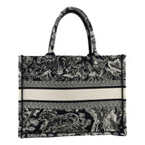 Christian Dior  Book Medium Toile De Jouy Reverse Embroidery Tote Blue