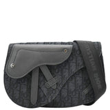 Christian Dior Saddle Oblique Jacquard Crossbody Bag Black