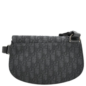 Christian Dior Saddle Oblique Jacquard Crossbody Bag Black