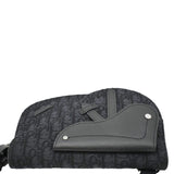 Christian Dior Saddle Oblique Jacquard Crossbody Bag Black