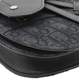 Christian Dior Saddle Oblique Jacquard Crossbody Bag Black