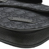 Christian Dior Saddle Oblique Jacquard Crossbody Bag Black