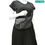 Christian Dior Saddle Oblique Jacquard Crossbody Bag Black
