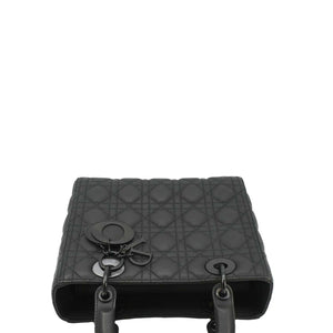 Christian Dior Lady Dior Ultra Matte Cannage Calfskin Leather Shoulder Bag Black