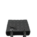 Christian Dior Lady Dior Ultra Matte Cannage Calfskin Leather Shoulder Bag Black