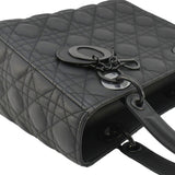 Christian Dior Lady Dior Ultra Matte Cannage Calfskin Leather Shoulder Bag Black