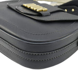 Christian Dior D Fence Calfskin Leather Saddle Bag Black