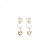 Chanel CC Logo and Heart drop Earring