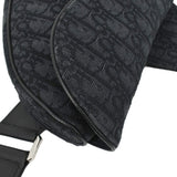 Christian Dior Saddle Oblique Jacquard Crossbody Bag Black