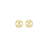 Chanel Round CC Gold tone earrings