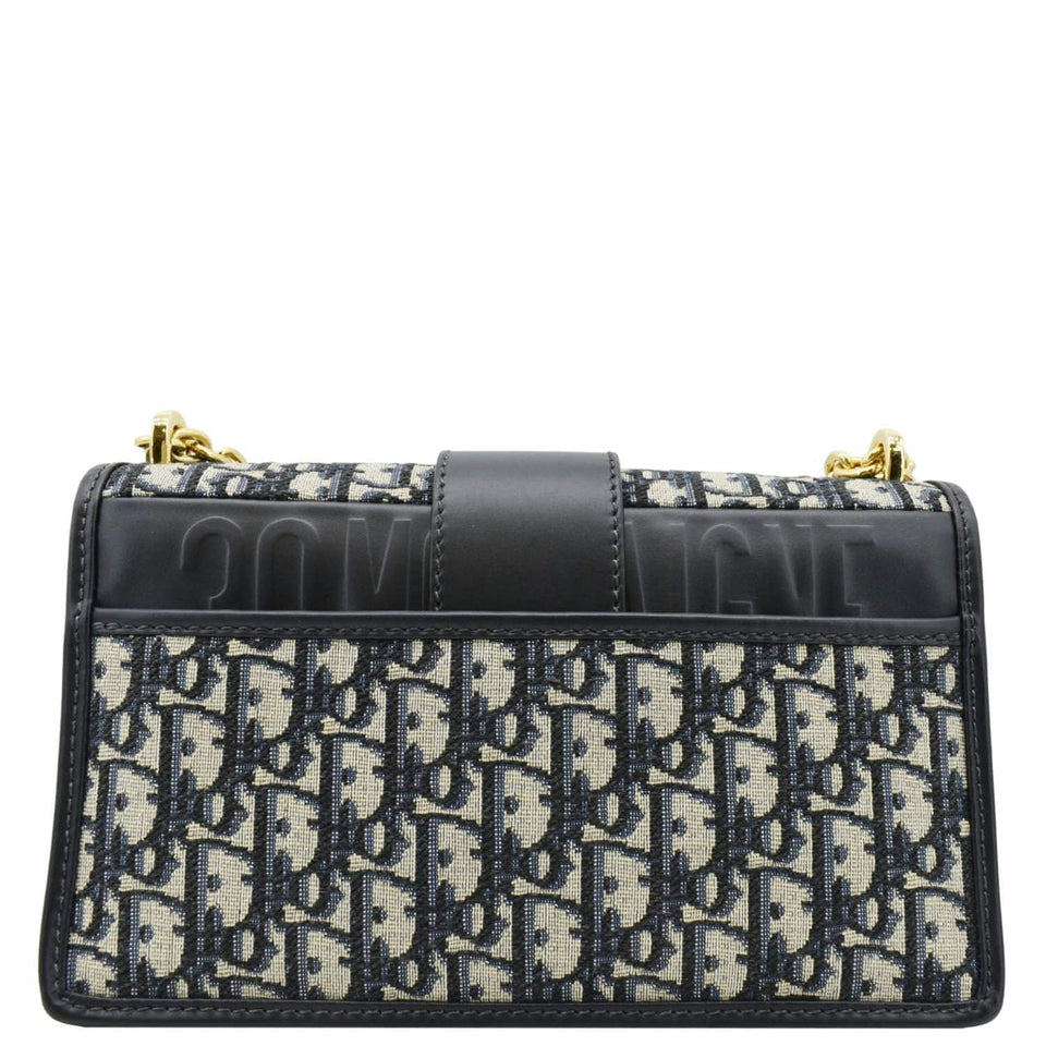Christian Dior 30 Montaigne Oblique Jacquard Crossbody Clutch Bag Blue