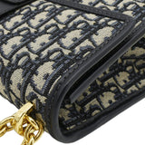 Christian Dior 30 Montaigne Oblique Jacquard Crossbody Clutch Bag Blue