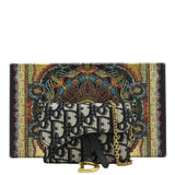 Christian Dior Nano Saddle Oblique Chain Wallet Navy Blue
