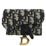 Christian Dior Nano Saddle Oblique Chain Wallet Navy Blue