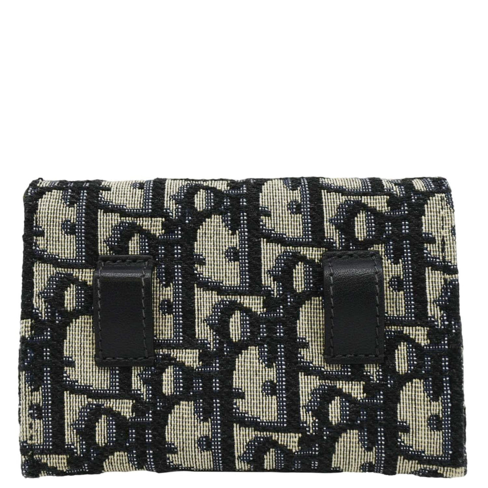 Christian Dior Nano Saddle Oblique Chain Wallet Navy Blue