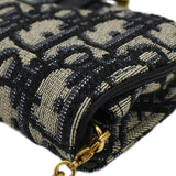 Christian Dior Nano Saddle Oblique Chain Wallet Navy Blue