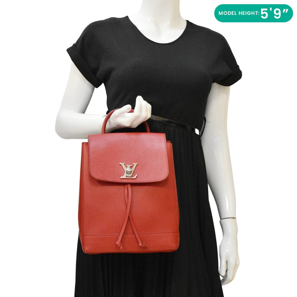 Louis Vuitton Lockme Leather Backpack Bag Poppy
