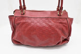 Gucci D-Ring Tote Shoulder Bag in Red Guccissima Leather