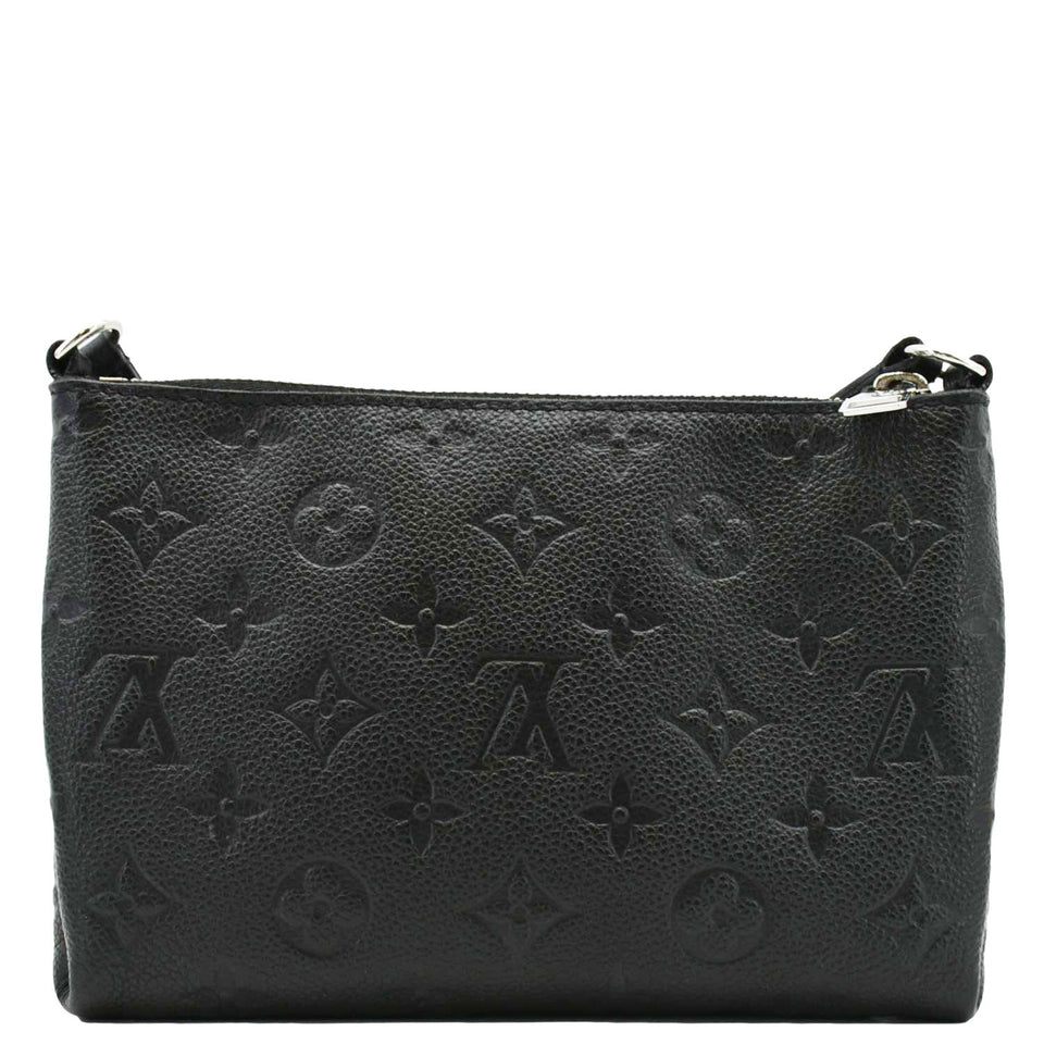 Louis Vuitton Pallas Monogram Empreinte Clutch Crossbody Bag Black